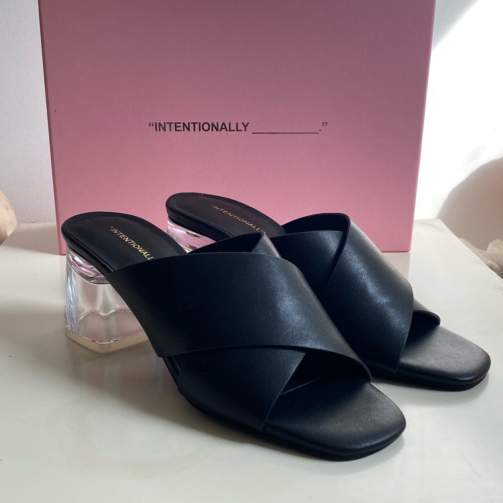 INTENTIONALLY BLANK Clear Heel NWT Sz 6